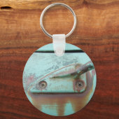 Turquoise-Sleutelhanger met vintage-afbeelding Sleutelhanger (Voorkant)