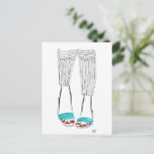Turquoise Slippers Briefkaart (Staand voorkant)