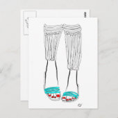 Turquoise Slippers Briefkaart (Voorkant / Achterkant)