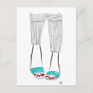 Turquoise Slippers Briefkaart