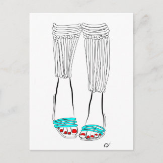 Turquoise Slippers Briefkaart