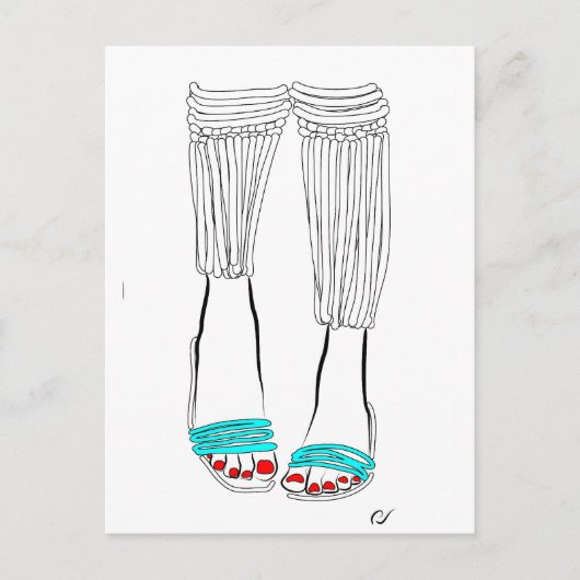 Turquoise Slippers Briefkaart (Voorkant)