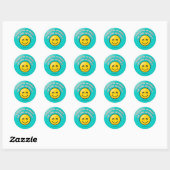 Turquoise Smiley Bedankt Zakelijke Sticker (Vel)