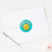 Turquoise Smiley Thank You Business Sticker  (Envelop)