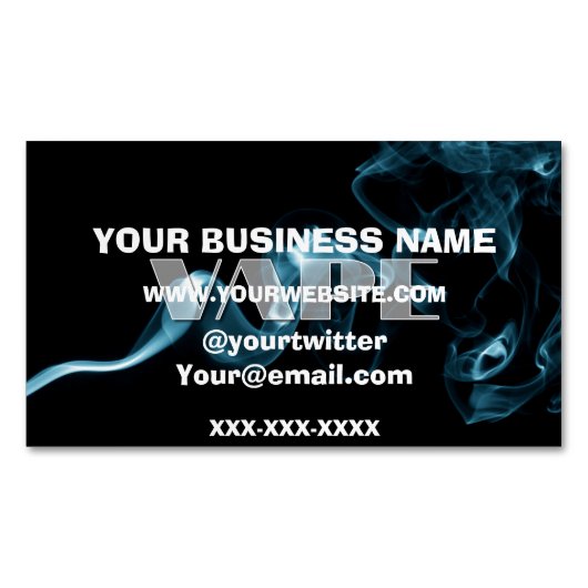 Turquoise Smoke Vape Landschap Visitekaartje Magneet (Voorkant)