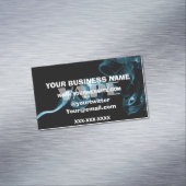 Turquoise Smoke Vape Landschap Visitekaartje Magneet (Voorbeeld)