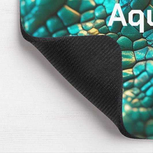 Turquoise Snake Scale Pattern Mousepad Muismat (Hoek)