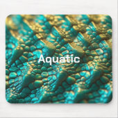 Turquoise Snake Scale Pattern Mousepad Muismat (Voorkant)