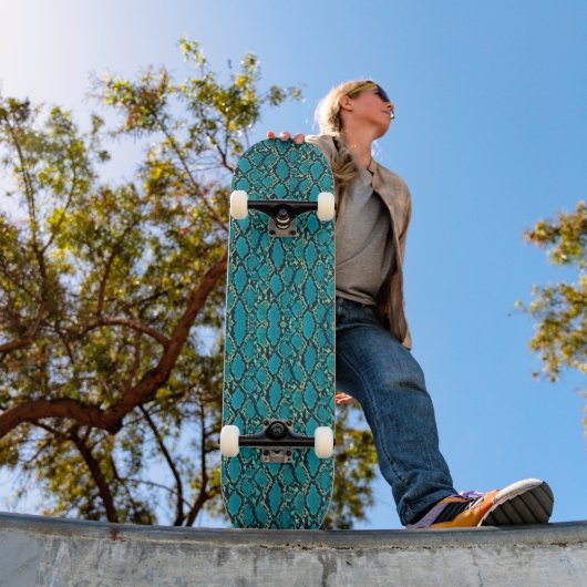 Turquoise Snakeskin Persoonlijk Skateboard (Buiten 1)