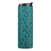 Turquoise Snakeskin Thermosbeker (Gedraaid links)