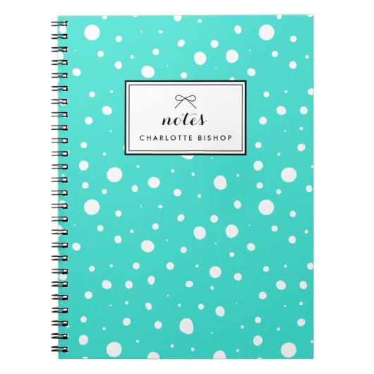 Turquoise sneeuwval patroon gepersonaliseerd notitieboek (Voorkant)