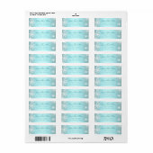 Turquoise Sneeuwvlok Etiket (Full Sheet)