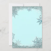 Turquoise Sneeuwvlok Kerstfeest Partij Kaart (Achterkant)