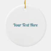 Turquoise Sneeuwvlok op wit Keramisch Ornament (Achterkant)