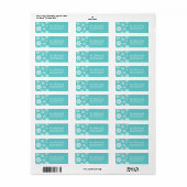 Turquoise sneeuwvlokken Gepersonaliseerde Adreseti Etiket (Full Sheet)