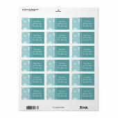 Turquoise Sneeuwvlokken Kerst Adresetiketten Etiket (Full Sheet)