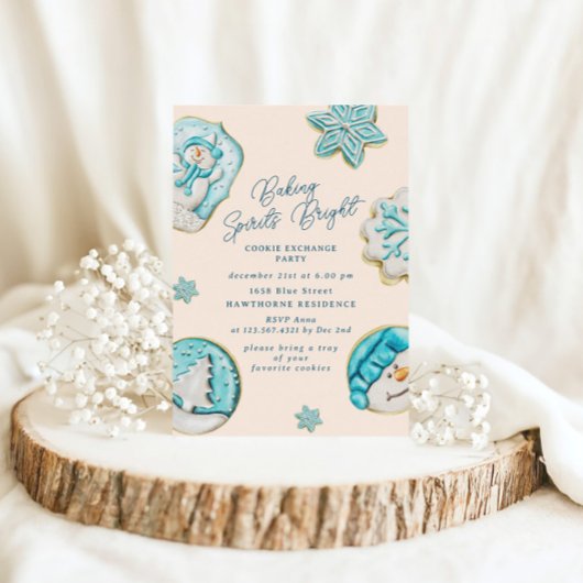 Turquoise snoepjes Cookie Exchange Christmas Party Kaart