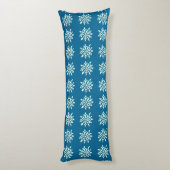 Turquoise Snowflake Body Pillow Lichaamskussen (Achterkant (Verticaal))