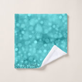 Turquoise Snowflakes Bad Handdoek (Wasdoekje)