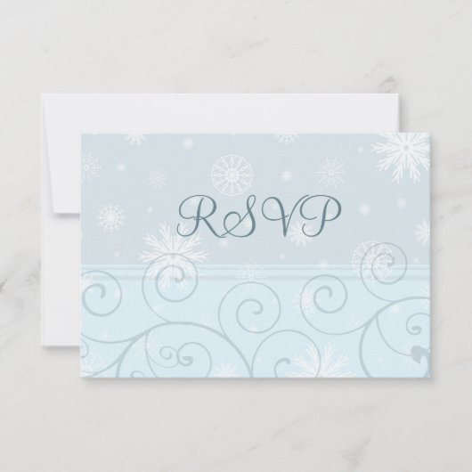 Turquoise Snowflakes kerstbruiloft RSVP-kaarten RSVP Kaartje (Voorkant)