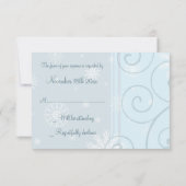 Turquoise Snowflakes kerstbruiloft RSVP-kaarten RSVP Kaartje (Achterkant)