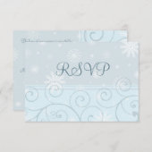 Turquoise Snowflakes kerstbruiloft RSVP-kaarten RSVP Kaartje (Voorkant / Achterkant)