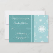 Turquoise Snowflakes kerstbruiloft RSVP-kaarten RSVP Kaartje (Achterkant)