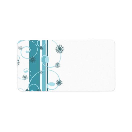 Turquoise Snowflakes kerstlabels Etiket (Voorkant)