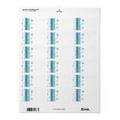 Turquoise Snowflakes kerstlabels Etiket (Full Sheet)