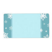 Turquoise Snowflakes kerstlabels Etiket (Voorkant)