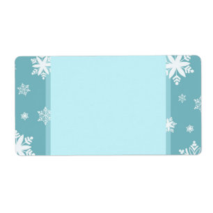 Turquoise Snowflakes kerstlabels Etiket