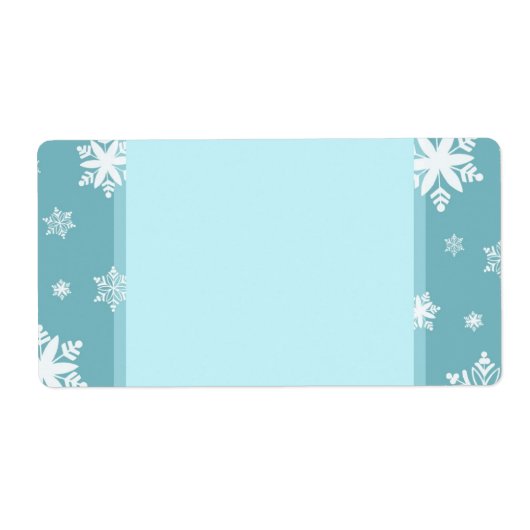 Turquoise Snowflakes kerstlabels Etiket (Voorkant)