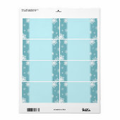 Turquoise Snowflakes kerstlabels Etiket (Full Sheet)