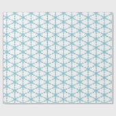 Turquoise snowflakes op wit cadeaupapier (Vlak)