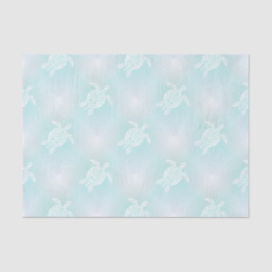 Turquoise Soft Turtles Pattern Tissuepapier (Voorkant)