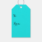 Turquoise Solid Color Cadeaulabel (Voorkant)