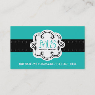  Turquoise Solid Color Girl Calling Card Visitekaartje