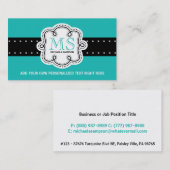 Turquoise Solid Color Girl Calling Card Visitekaartje (Voorkant / Achterkant)
