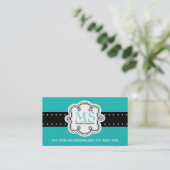 Turquoise Solid Color Girl Calling Card Visitekaartje (Staand voorkant)