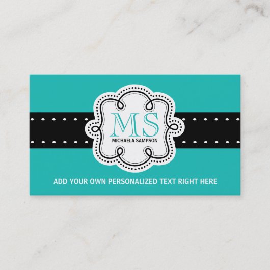 Turquoise Solid Color Girl Calling Card Visitekaartje (Voorkant)