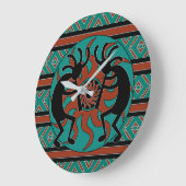 Turquoise Southwest Design Kokopelli Grote Klok (Hoek)