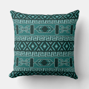 Turquoise Southwest Tribal Aztec Pattern Kussen