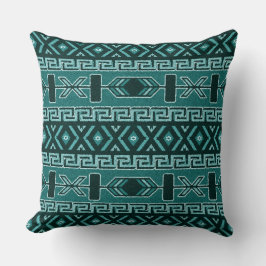 Turquoise Southwest Tribal Aztec Pattern Kussen