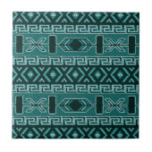 Turquoise Southwest Tribal Aztec Pattern Tegeltje (Voorkant)