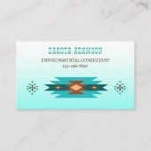 Turquoise Southwestern boho stampatronen QR Visitekaartje (Voorkant)