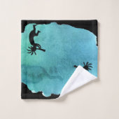 Turquoise Southwestern Kokopelli Bath Towel Set Bad Handdoek (Wasdoekje)