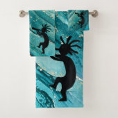 Turquoise Southwestern Kokopelli Bath Towel Set Bad Handdoek (Insitu)