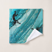 Turquoise Southwestern Kokopelli Bath Towel Set Bad Handdoek (Wasdoekje)