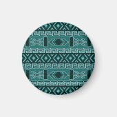 Turquoise Southwestern Tribal Aztec Pattern Magneet (Voorkant)