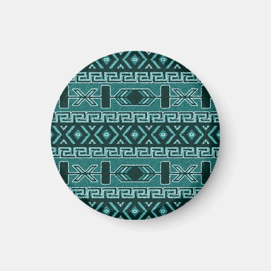 Turquoise Southwestern Tribal Aztec Pattern Magneet (Voorkant)
